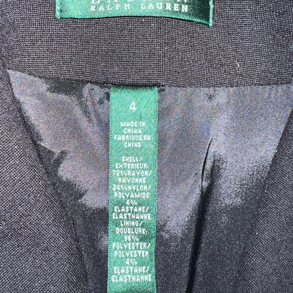 Lauren Ralph Lauren Equestrian Point Knit Stretch Blazer Sz 4 - Picture 9 of 10